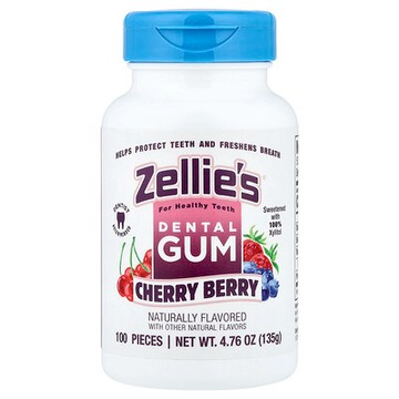 Zellie's, 牙齒護理口香糖，櫻桃漿果味，100 片