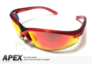 【【蘋果戶外】】APEX 908 REVO 桔紅 台灣製造 polarized 抗UV400 寶麗來偏光鏡片 彩虹鍍膜 運動型 太陽眼鏡 附原廠盒、擦拭布(袋)