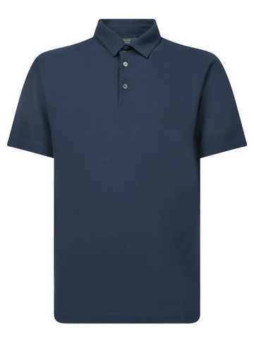 Zanone Blue Crepe Polo