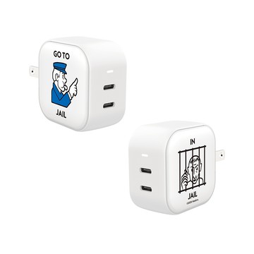 【正版授權】地產大亨宣判入獄GaN 45W Type-C雙孔充電頭