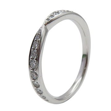 Tiffany & Co 蒂芬妮 鉑金 碎鑽 Harmony 線戒 【二手名牌BRAND OFF】