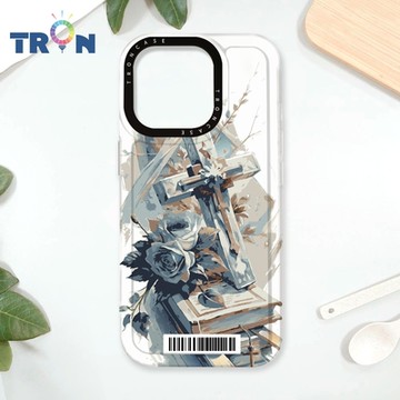 TRON iPhone 16 Pro 十字架水彩 防摔太空載具殼 透白 軟硬 手機殼
