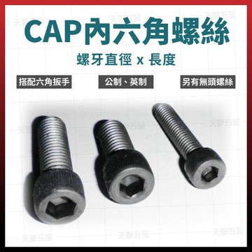 CAP 內六角 螺絲 (鋼製) 5/8" x 6" ~ 5/8" x 1" [天掌五金]