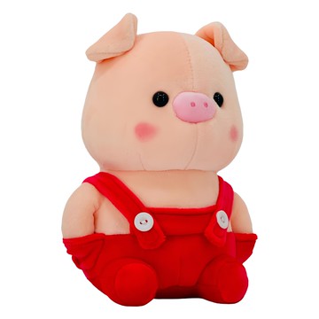 粉屁豬娃娃吊帶褲款  28cm  莓紅色  1個