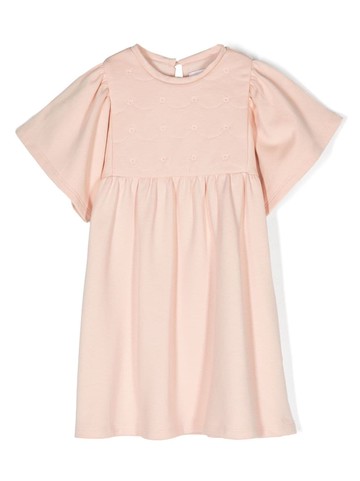 Chloé Kids - embroidered-design cotton dress - kids - Cotton/Cotton/Polyester - 10 - Pink