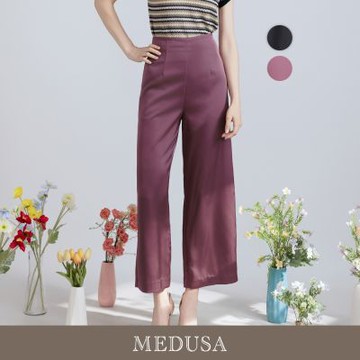 現貨【MEDUSA 曼度莎】高級緞面光感直筒長褲 - 2色（M-XL）｜女長寬褲 緞面長褲 上班長褲
