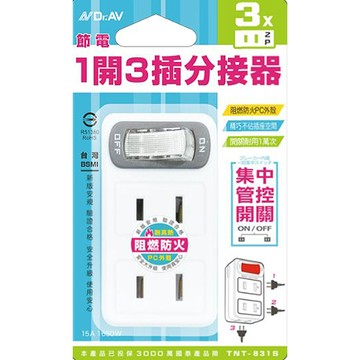 [寶旺旺]聖岡科技 節能1開3插分接器壁插 TNT-831S