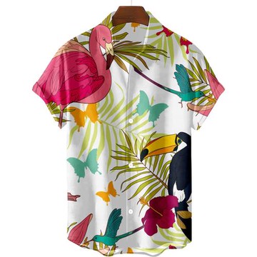 Casual 3D animal plus-size lapel shirt休閑3D動物大碼翻領襯衣