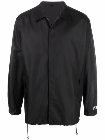 Y-3 - logo-print long-sleeve jacket - men - Cotton/Polyamide - L - Black