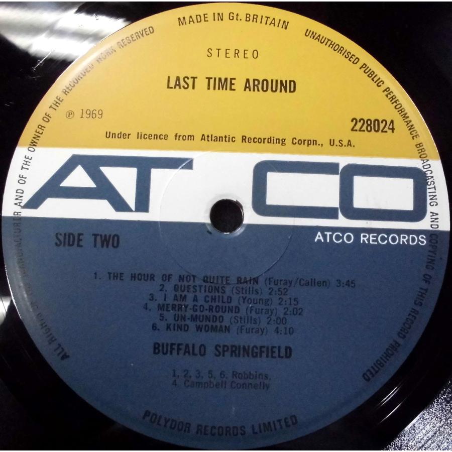 ●UK-ATCO Recordsオリジナル””希少UK,Yellow Blue Labels!!”” Buffalo Springfield   Last Time Around