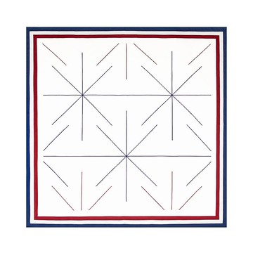 retar 藍白紅線紋原創桑蠶絲斜紋圍巾披肩大小絲巾方絲真絲復古