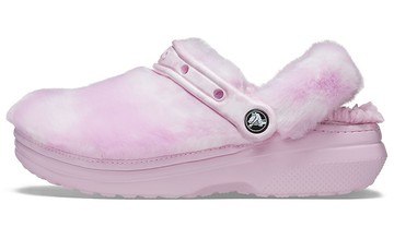 WMNS CROCS CLASSIC FUR SURE CLOGS BALLERINA PINK WHITE