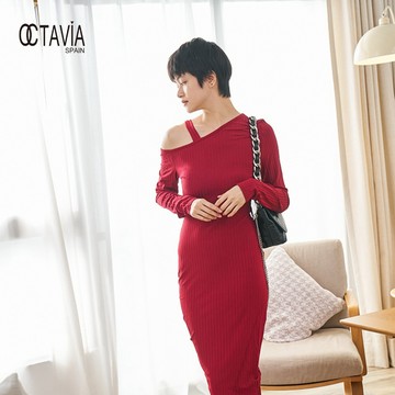 OCTAVIA8 真皮- 大女子II 金屬色粗鍊條翻蓋造型肩背包 - 享受黑