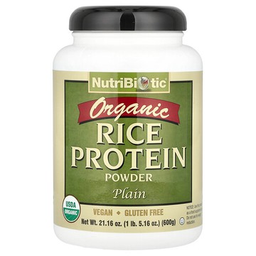 NutriBiotic, 未加工有機大米蛋白，白米，1 磅 5 盎司（600 克）