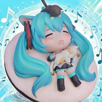MIKU初音未來 迷你q版 睡夢初音 桌面 機箱 裝飾擺件 盒裝手辦生日禮物 禮物生日禮物 禮物