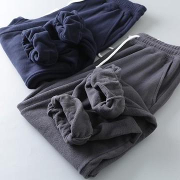 島國訂單外貿尾貨剪標男士秋冬新款搖粒刺繡基本束腳運動休閑衛褲