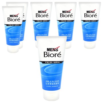 MEN's Biore 男性專用沁涼淨油洗面乳 沁涼淨化 乾爽無油光  100g  6條