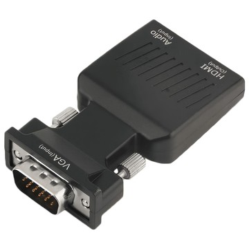 i-gota 愛購它 VGA-HDMI影音轉接器 VGA公轉HDMI母 支援電腦音效輸出到電視 畫面最高1080P 內附3.5mm音源線&USB線  50cm  黑色  1個