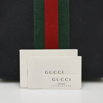 GUCCI 631195 經典織帶帆布鞋背包