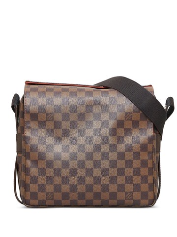 Louis Vuitton - 2002 pre-owned Damier Ebene Naviglio crossbody bag - women - Canvas/Calf Leather - One Size - Brown