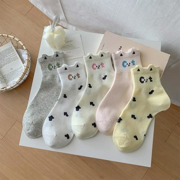 短筒襪子女2025春夏新款韓國襪子無骨精梳棉吸汗立體卡通可愛女襪