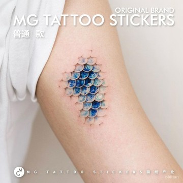 🌸臺灣出貨🌸MG tattoo 海的女兒 精緻人魚美學藍色鑽石鱗片唯美浪漫海洋紋身🔥換季優惠🔥 CT4Z