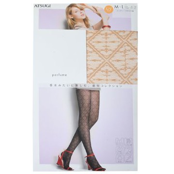ATSUGI 厚木 perfume 復古鑽石菱格紋花紋褲襪(膚色/M-L)