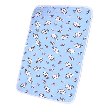 毛皇上 乳膠涼感墊-藍色小魚(M)50*40cm 寵物涼墊  1入