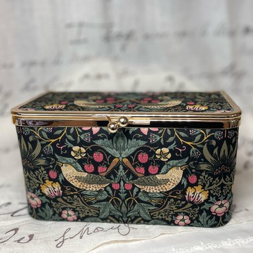 【限定商品】Strawberry thief草莓小偷-黑 口金飾品盒 歐式布盒