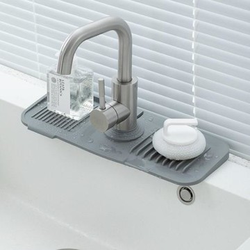 日本精工洗漱臺硅膠瀝水墊廚房水龍頭防濺水水槽洗手臺防積水