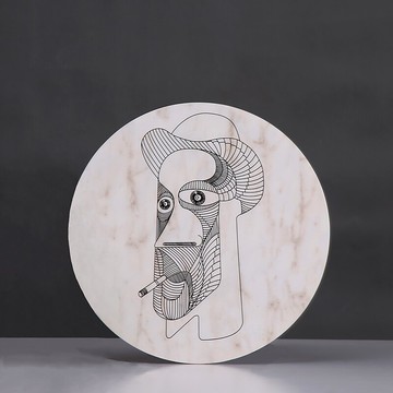 現代創意抽象人物擺件樣板房北歐輕奢客廳玄關電視柜人紋家居飾品