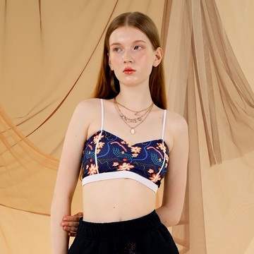 Primary bandeau – 海軍藍花卉印花/泳裝 (單獨販售) 047FLBK