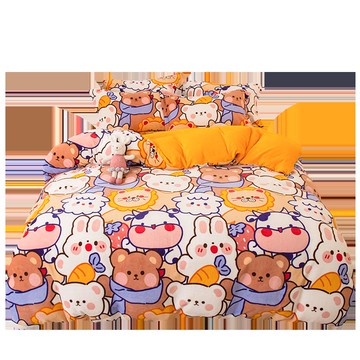 南極人加厚牛奶絨四件套冬季雙面加絨被套法蘭絨珊瑚絨床單三件套