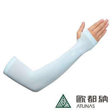 【ATUNAS 歐都納】瞬透冰紗無縫袖套（拇指款）-F （A1ACGZ02N霧藍/透氣/防曬/涼感/一體成型/運動配件）_廠商直送