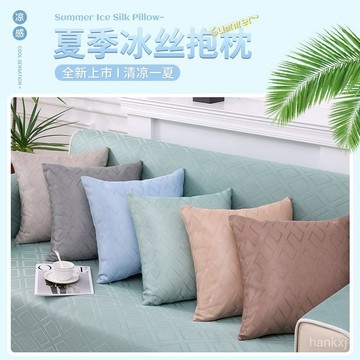 冰絲抱枕 涼感抱枕 夏季沙發靠枕 抱枕套 沙發枕頭 45x45 沙發靠枕 沙發枕 沙發靠墊 夏季 可拆洗
