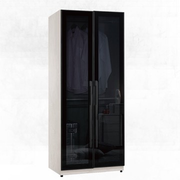 文創集 布沙2.7尺鋁門雙吊衣櫃/收納櫃-80x58x196.5cm免組