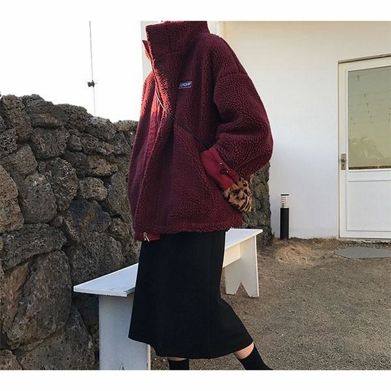 2way リバーシブルコート ジャケット レディース 白 赤 秋冬 裏