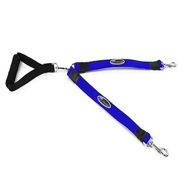 Bergan防爆衝牽繩 T型骨把手(雙鉤)藍色 舒適握感 雙犬適用 耐用材質  1個