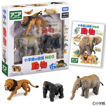 【HAHA小站】AN08066 迷你圖鑑組 動物  獅子 大象 猩猩 模型 動物圖鑑 幼兒 玩具 生日禮物 聖誕禮物