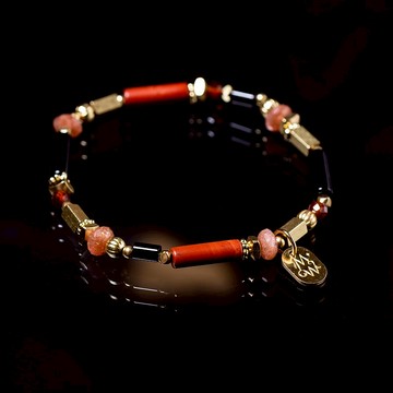 鳥居的祝福 // C1364黑瑪瑙紅碧玉手鍊