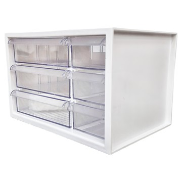 livinbox A9-306 小幫手零件分類箱(6抽)  黑色/白色  顏色隨機