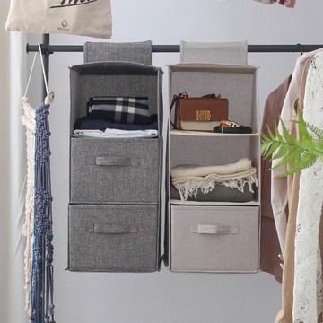Ligfe  抽屜式衣櫥吊掛袋 兩色可選 - 咖灰