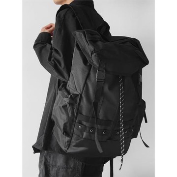 大容量旅行包男書包潮流個性設計雙肩包工裝翻蓋嘻哈街頭休閑背包