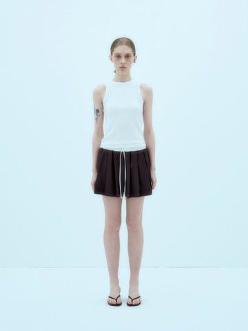 VEGA pleated shorts [PURPLE Brown]