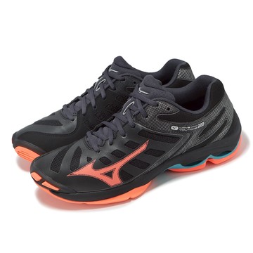 [ACS] Mizuno 排球鞋 Wave Voltage 2 男鞋 黑橘 波浪片 緩衝 室內運動 羽排鞋 美津濃 V1GA2460-06