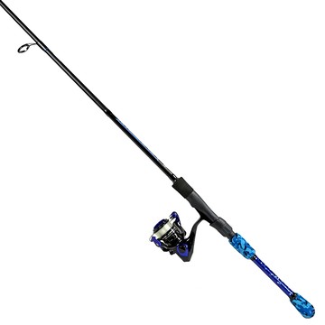 okuma 寶熊釣具 炫彩獵人X Fin Chaser COMBO 路亞紡車釣竿 FNX-802MH-60  天空藍