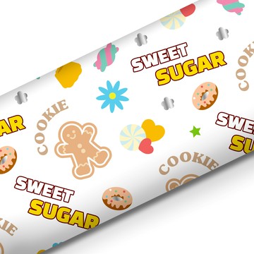 comet 甜心圖案鍍膜捲筒包裝紙 17公尺  1個  混色