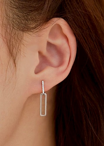 目光焦點．純銀夾式耳環