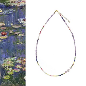 【藝術家】【印象派】莫內/睡蓮。紫水晶/半寶石項鍊/手鏈