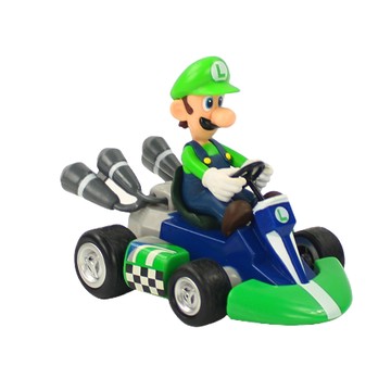 限量預購【遊戲家】超級瑪利歐 瑪利歐賽車 回力車卡丁車 經典綠帽路易吉 - 10cm
